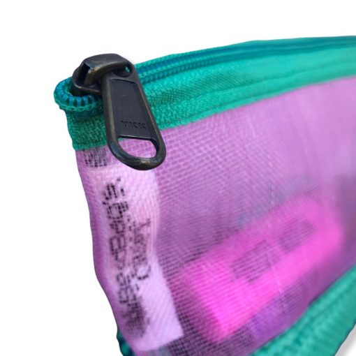 Kosmetiktasche aus reused Moskitonetz in rosa und grün | Beadbags