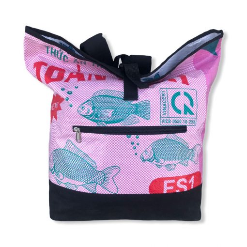 Rucksack aus recycelten Reissack von Beadbags in rosa | Beadbags