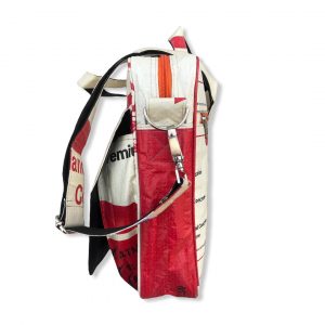 Laptoptasche aus recycelten Zementsack mit Hafengurt in rot | Beadbags