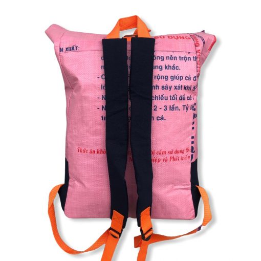 Life Backpack Rucksack aus recycelten Reissack in rosa | Beadbags