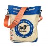 Universal Trage- Einkaufstasche aus recycelten Zementsack mit Hochseegurt in blau | Beadbags