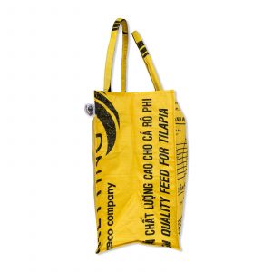 Einkaufstasche aus recycelten Reissack von Beadbags in gelb | Beadbags