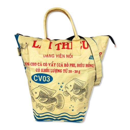 Beadbags Wäschesack aus recycelten Reissack mit Reißverschluss und Tragegurt in gelb | Beadbags