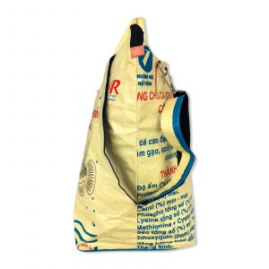 Beadbags Wäschesack aus recycelten Reissack mit Reißverschluss und Tragegurt in gelb | Beadbags