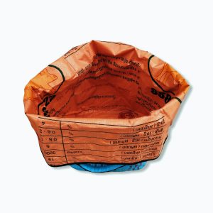 Multifunktionaler Wäschesack mit Schultergurt aus recycelten Reissack Ri7 mittelblau | Beadbags