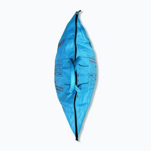 Multifunktionaler Wäschesack mit Schultergurt aus recycelten Reissack Ri7 mittelblau | Beadbags