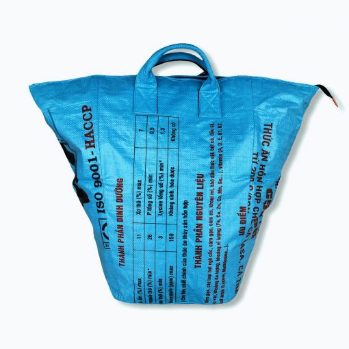 Multifunktionaler Wäschesack mit Schultergurt aus recycelten Reissack Ri7 mittelblau | Beadbags
