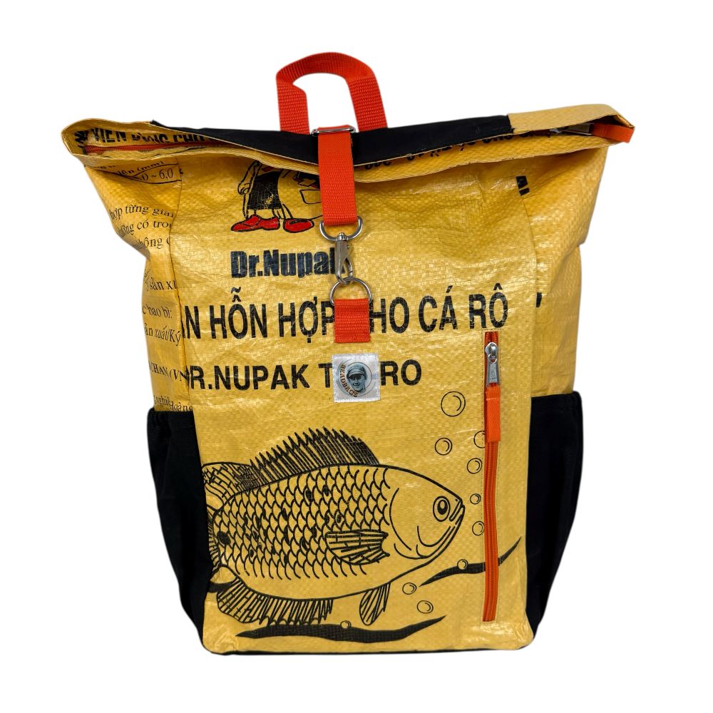 Beadbags Ri100 gelb mit Fisch vordere Ansicht