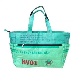 Beadbags Ri82 Shopper Tasche/Strandtasche/Badetasche mittelgrün/hellgrün Rückseite