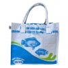 Beadbags Shopper Bag Ri94 weiß mit kleinen blauen Fischen vorderseite