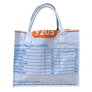Beadbags Shopper Bag Ri94 weiß blauer Fisch rückseite