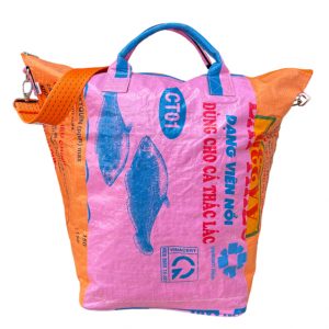 Beadbags Strandtasche groß pink/orange TJ3L vorderseite
