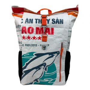 Beadbags Adventure Rucksack Ri100 weiss blue fish