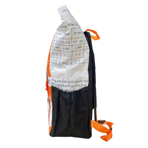 Beadbags Rucksack Ri100 weiß/orange seitlich