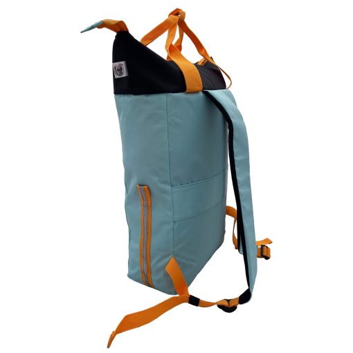 Beadbags Oceanbound nachhaltiger 2 in 1 Rucksack seitlich hinten mint