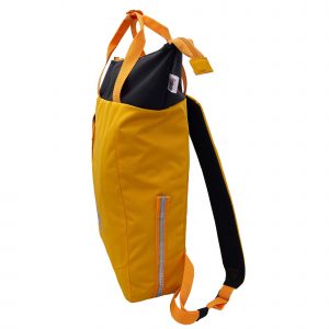 Beadbags Oceanbound nachhaltiger 2 in 1 Rucksack setlich rechts gelb