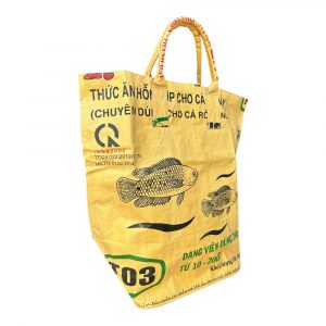Beadbags Einkaufstasche gelb seitlich