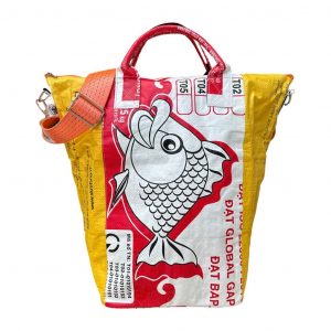 Beadbags kleine Universaltasche/Einkaufstasche gelb-weiß vorderseite