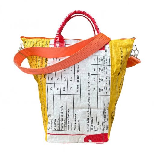 Beadbags kleine Universaltasche/Einkaufstasche gelb-weiß rückseite