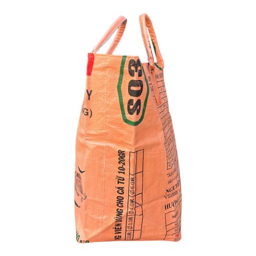 Beadbags Einkaufstasche orange seitlich