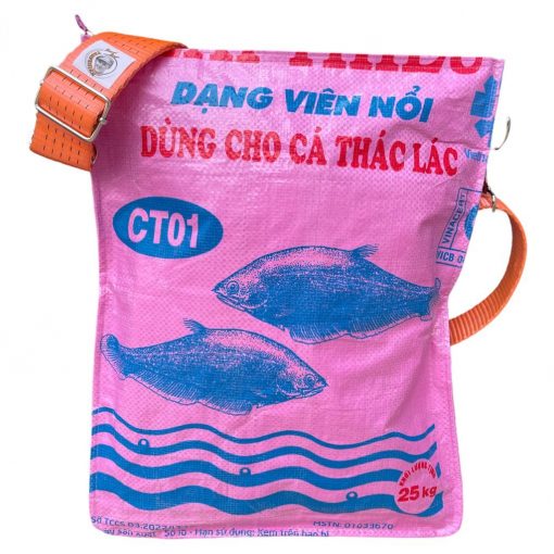 Beadbags Universaltasche pink mit Fischen vorderseite