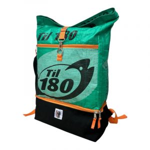Beadbags Upcycling Rucksack aus recyceltem Fischfuttersack – nachhaltig und robust