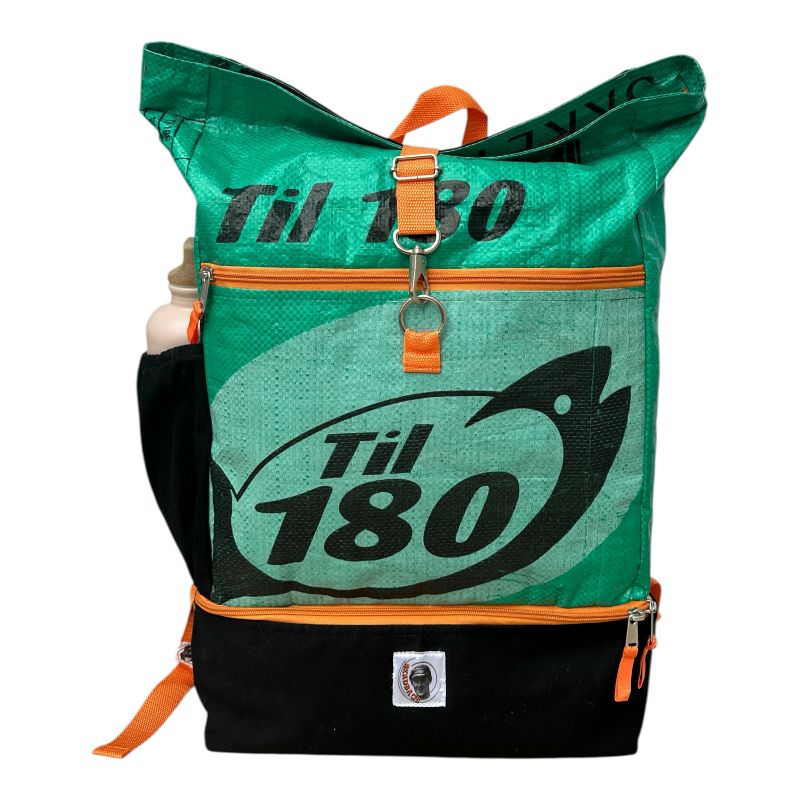 Beadbags Upcycling Rucksack aus recyceltem Fischfuttersack – nachhaltig und robust