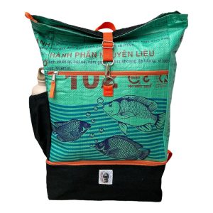 Beadbags Ri102 mittelgrün mit fischen vorderseite