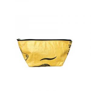 Beadbags Kosmetiktasche groß gelb aus recycelten Reissackmaterial