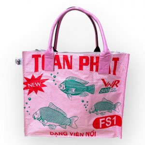 Beadbags Taschen und Accessoires  Upcycling Markttasche pink vorne