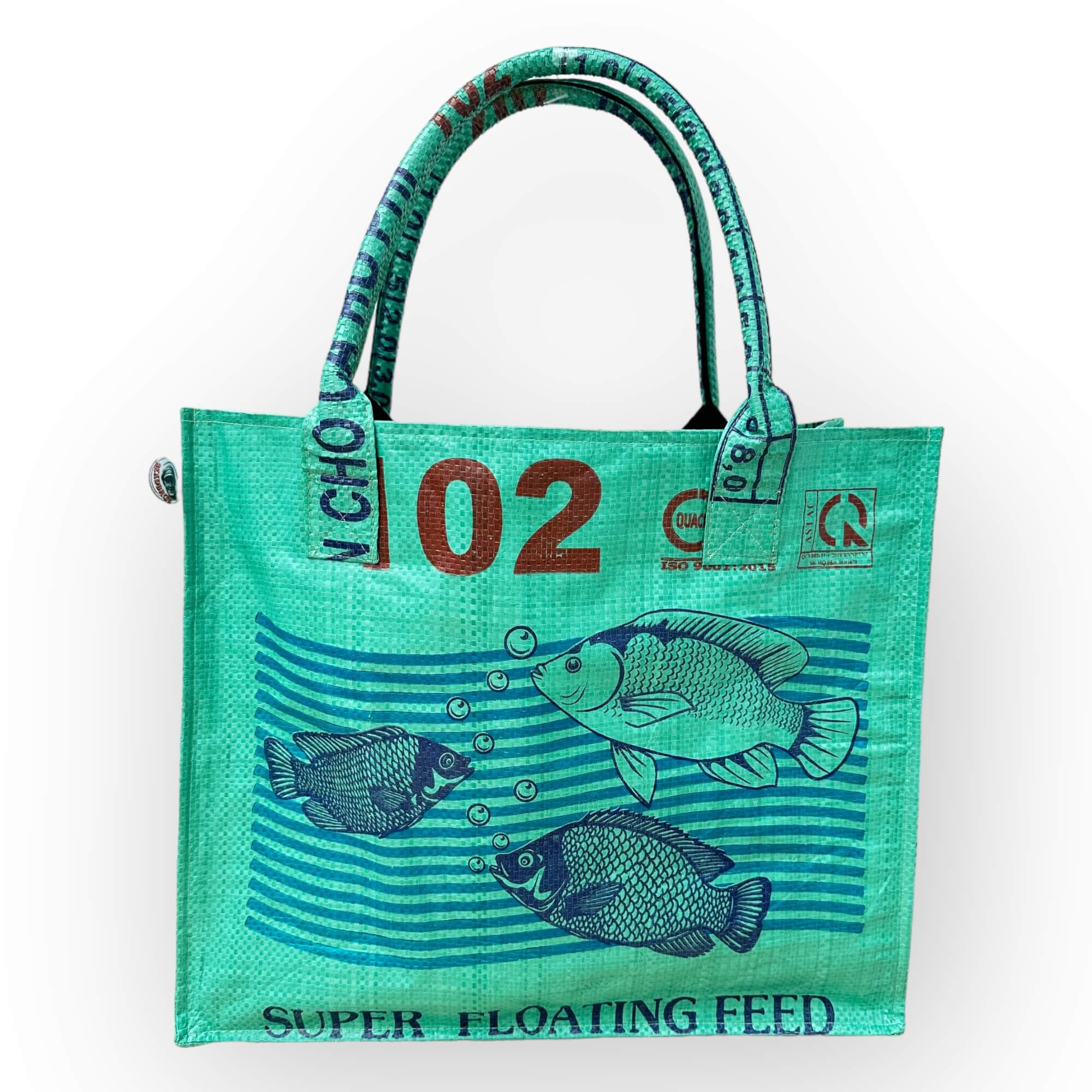 Beadbags Taschen und Accessoires  Upcycling Markttasche grün vorne