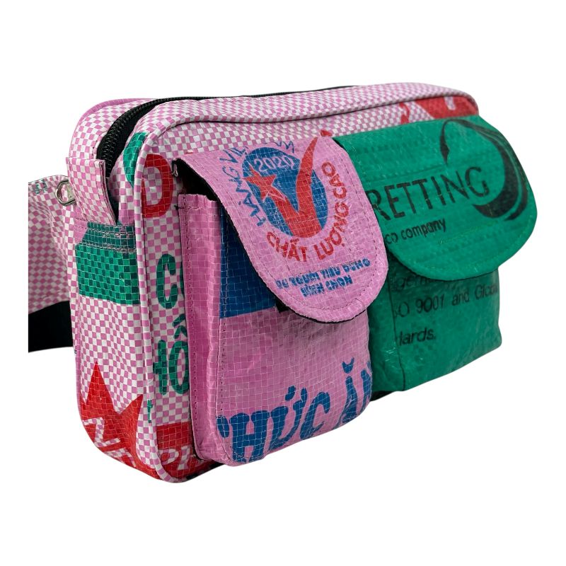 Beadbags Ri39 rosa kariert seitlich