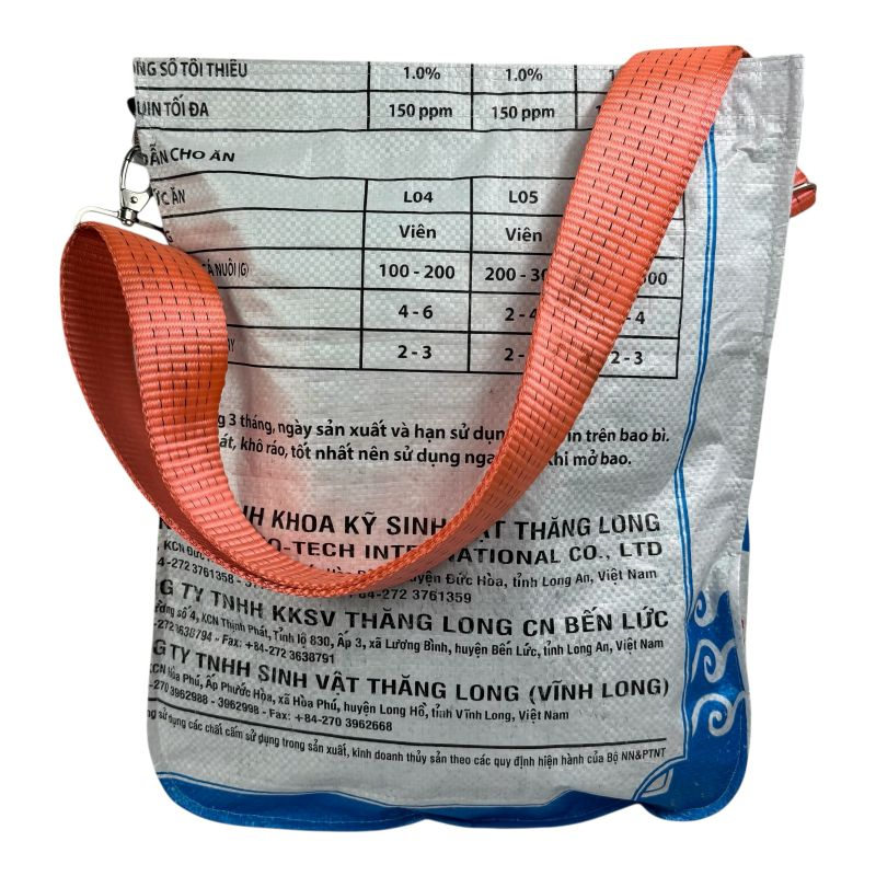 Beadbags TJ77 weiß mit blauen Fisch rückseite