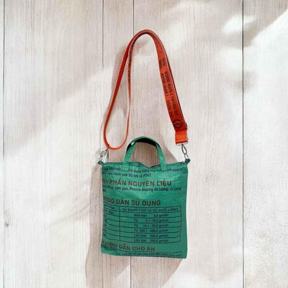 Beadbags Tragetasche aus recycelten Reissack mit Hochseegurt RI2TJ mittelgrün – Bild 5
