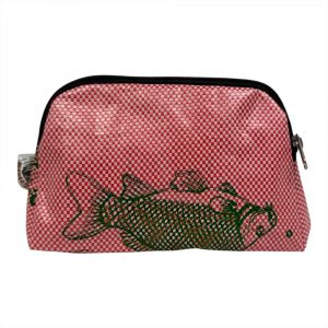 kleine Kosmetiktasche in rosa kariert