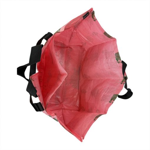 Geräumige Upcycling-Tasche aus recyceltem Reissack. Fair Trade, vegan, leicht & robust – ideal für Einkauf, Strand & Alltag. Jedes Stück ein Unikat