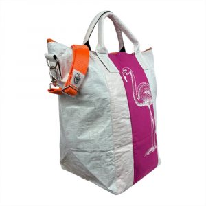 Beadbags Spacy Strand/Universaltasche/Einkaufstasche in klein in weiß/pink