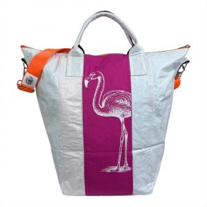 Beadbags Spacy Strand/Universaltasche/Einkaufstasche in klein in weiß/pink