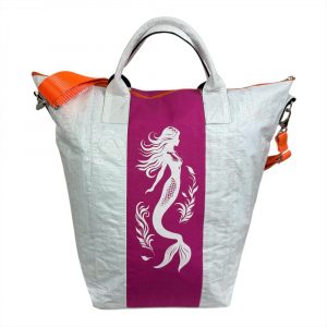 Beadbags Spacy Strand/Universaltasche/Einkaufstasche in klein in weiß/pink