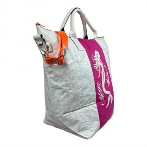 Beadbags Spacy Strand/Universaltasche/Einkaufstasche in klein in weiß/pink