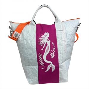 Beadbags Spacy Strand/Universaltasche/Einkaufstasche in klein in weiß/pink