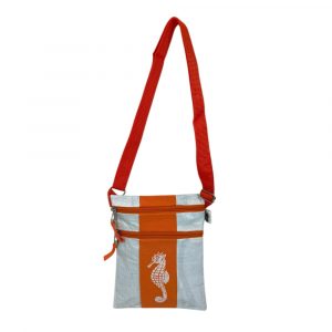 Beadbags Festivalbag hochformat Seepferdchen weiß-orange hängend