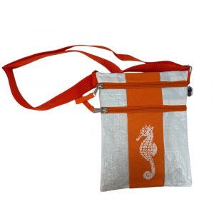 Beadbags Festivalbag hochformat Seepferdchen weiß-orange mit gurt