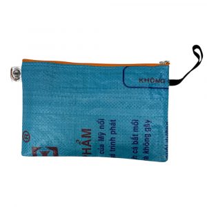 Beadbags recycelte Kosmetiktasche / Dokumententasche in mittelblau