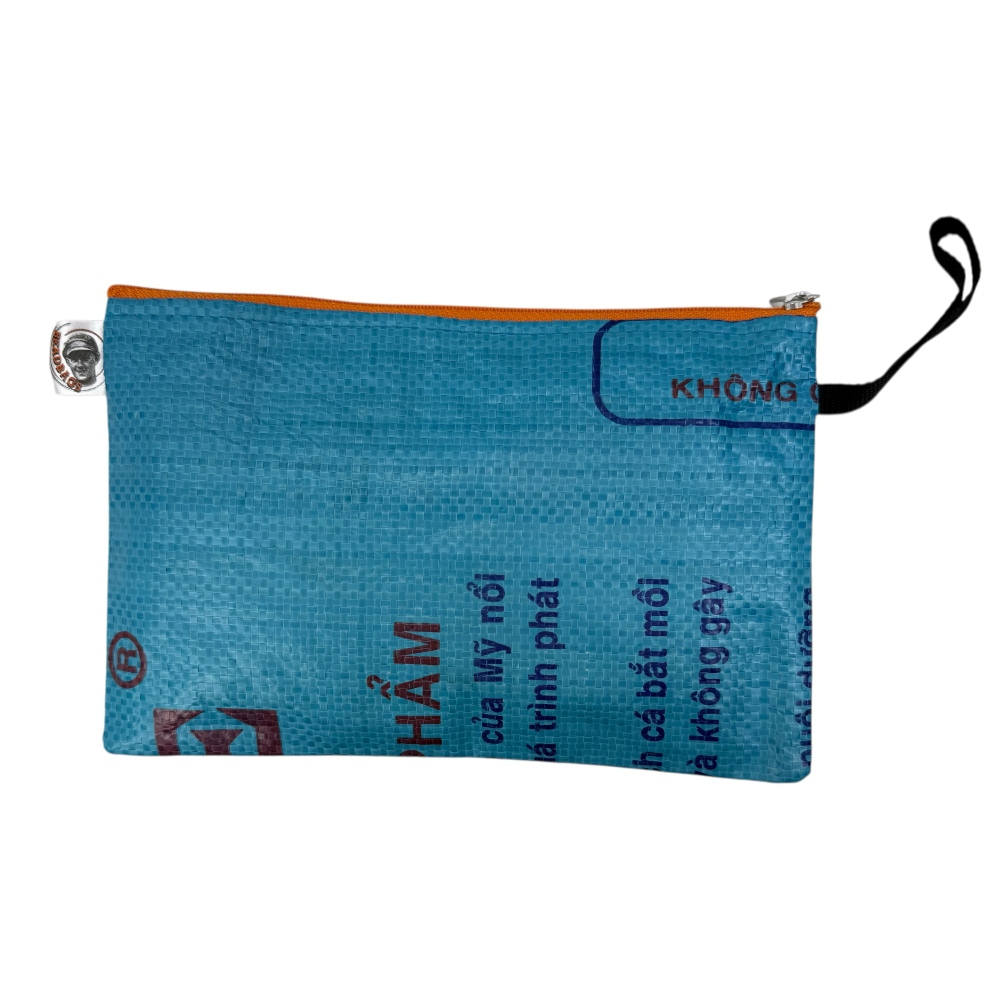 Beadbags recycelte Kosmetiktasche / Dokumententasche in mittelblau