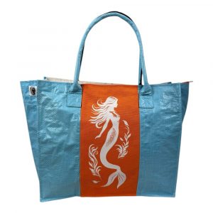 Beadbags Spacy Einfache Einkaufstasche aus recycelten Reissack Ri94 Meerjungfrau blau/orange