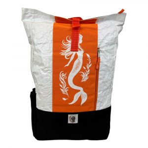 Beadbags Spacy Ri99 Siebdruck Meerjungfrau weiß-orange