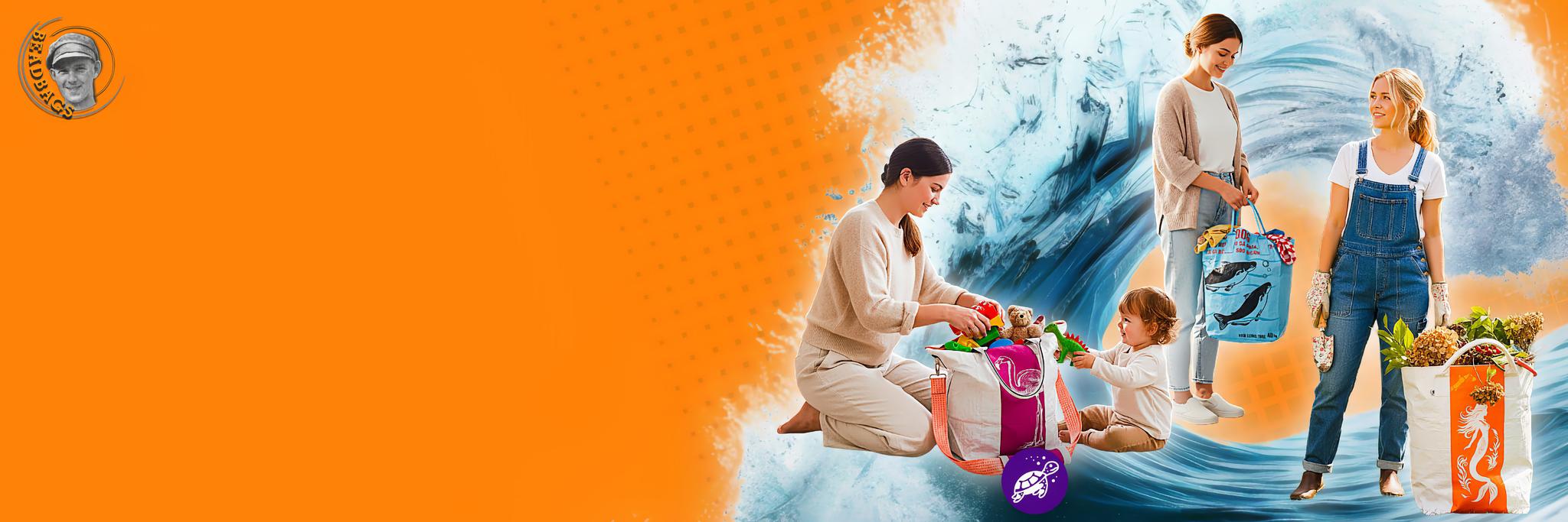 Ordnen und Verstauen Beadbags Desktop Banner nachhaltige Taschen & Rucksäcke