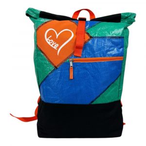 Spacy Love weiß Rucksack Ri104 grün-blau/Patch orange