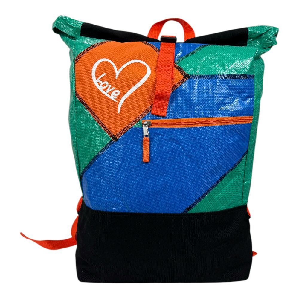 Spacy Love weiß Rucksack Ri104 grün-blau/Patch orange